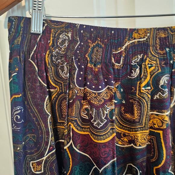 Vintage Michael Taylor Paisley Skirt Women 1X Purple 80s Preppy Cottage Academia - Picture 6 of 9